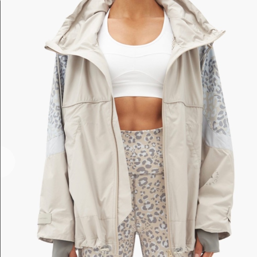 Adidas by Stella McCartney Light Gray Leopard Ski Jacket